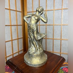 Antique art nouveau dancing woman cast metal 7.5"